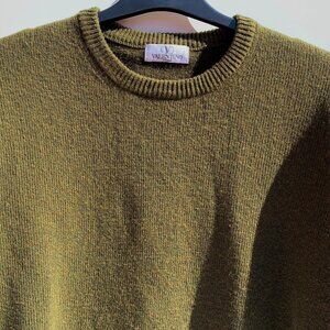 VTG Valentino Studio 100% Virgin Wool Men’s Crewneck Sweater Olive, Italy XL/XXL